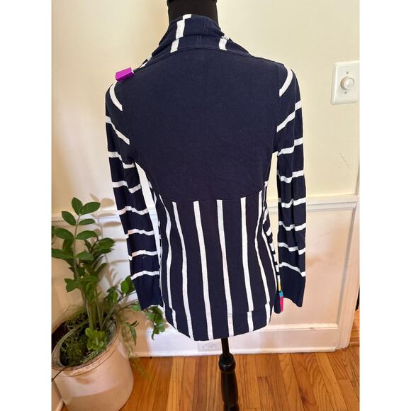 Lilly Pulitzer cardigan sweater striped blue white pink yellow XS extra small - Picture 3 of 9